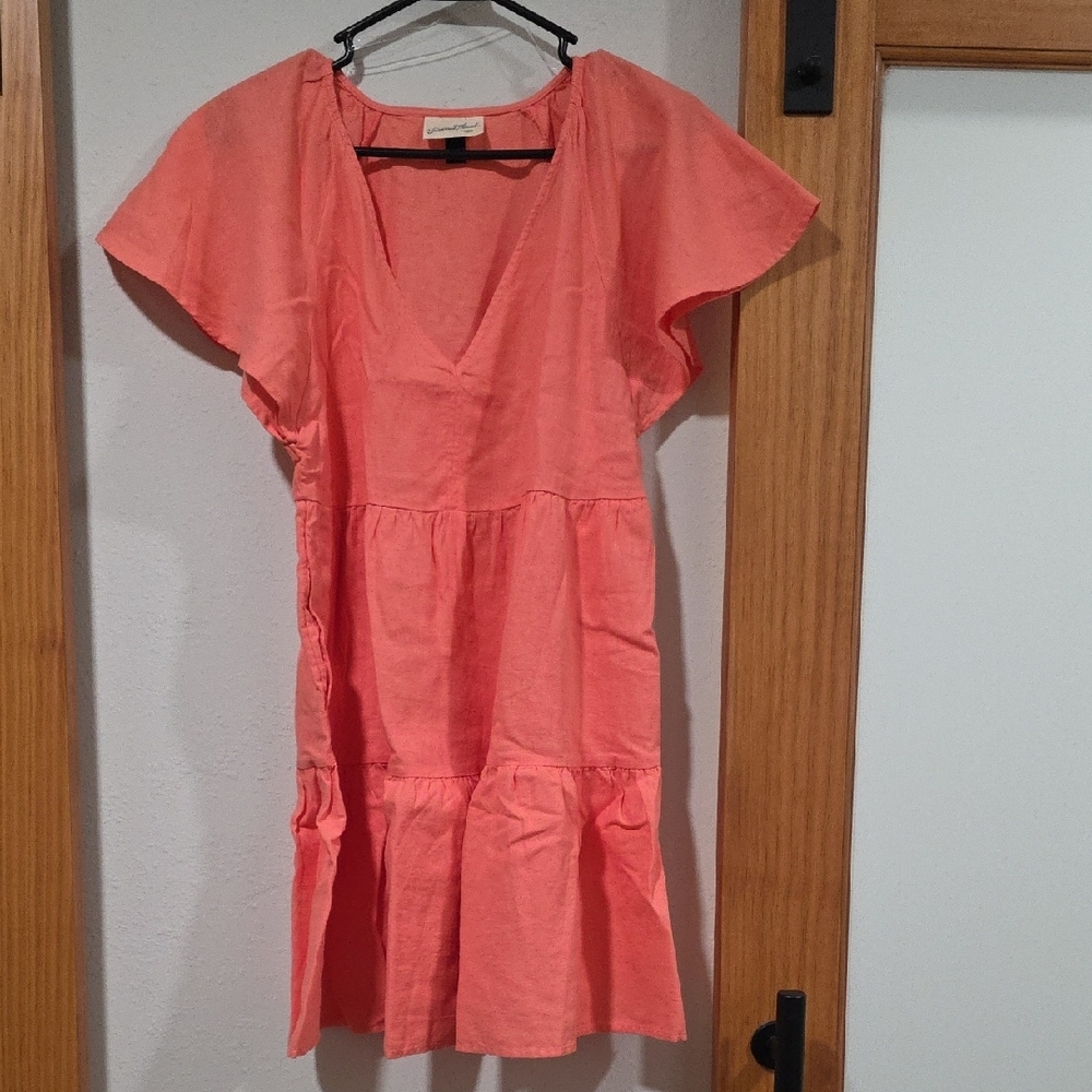 Universal Thread Coral Flutter Sleeve Dress